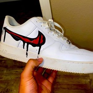 size 13 custom all white forces